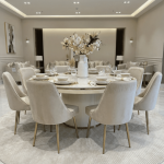 سفرة طعام (8كراسي UDI-1018 BEIGE) + UDI-1040-T170 - Image 2