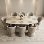 طاولة طعام مع 8 كراسي - Image 2